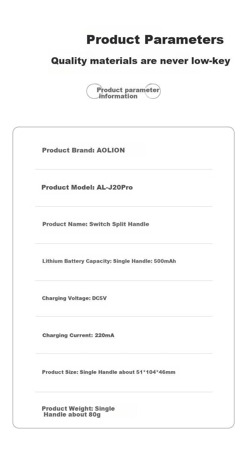 Aolion J20Pro Knight Switch Controller JoyCon Split Controller HD Vibration NS2 Wireless Bluetooth Macro Programming Pokémon ZA Mario Party NFC Left and Right Game Controller 17