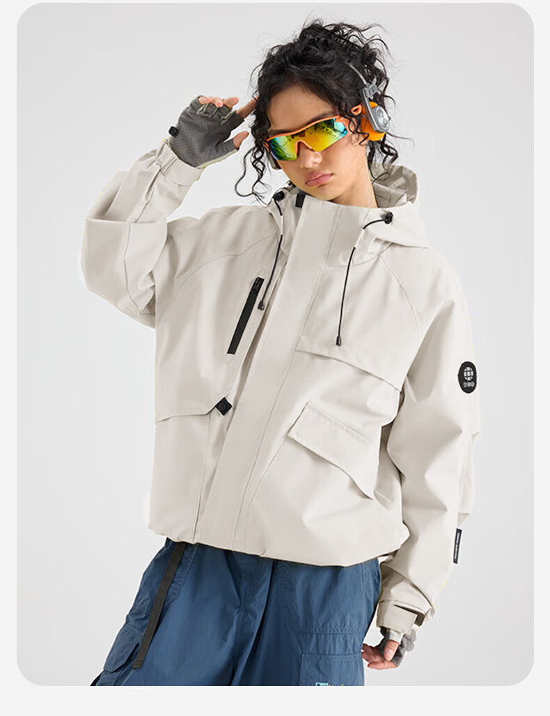 BOPRUIEY Unisex Outdoor Waterproof Windproof Hooded Jacket Autumn American Style Hiking Mountaineering Coat 18