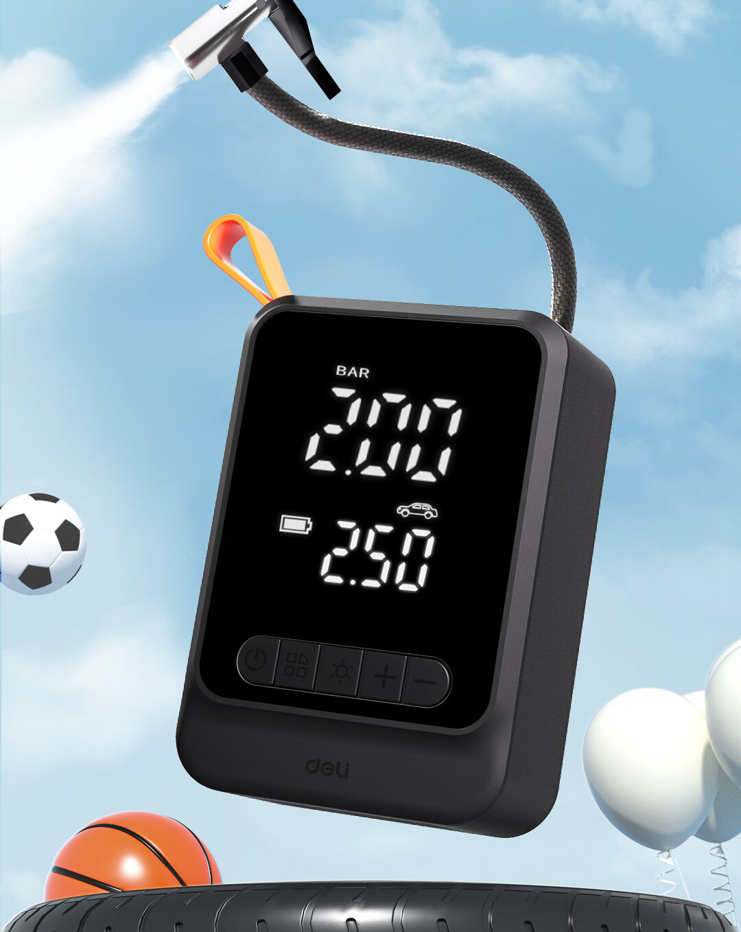 Deli Inflatable Pump, Car Air Compressor, Tire Inflation Pump, Preset Tire Pressure, Lithium Battery Air Pump, Lixiang I9 1