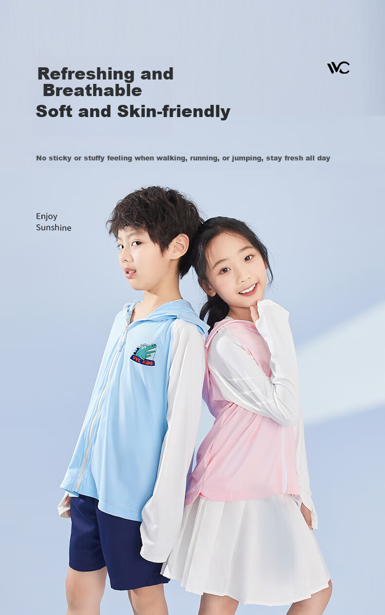 VVC Children's Sun Protection Clothing, UV-Resistant Ice Silk Thin Sun Protection Shawl, Unicorn (Light Purple), Girls' -140 6