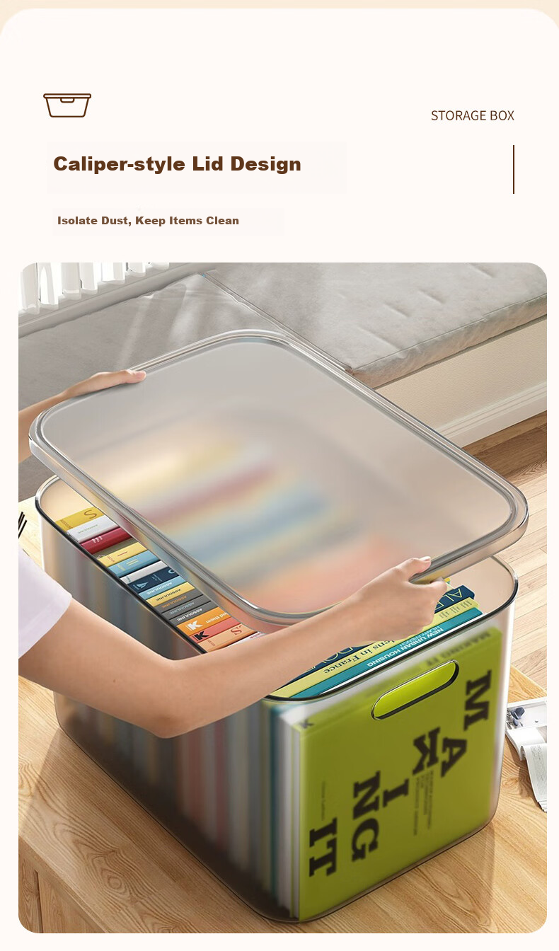 Siwangongli Transparent Storage Box, Household Toy And Snack Storage Container, Wardrobe Organizer Box, Plastic Storage Basket, Storage Bi 5