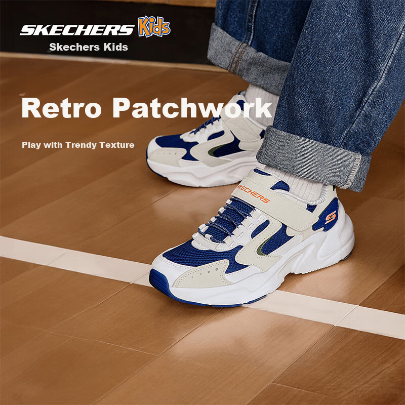 Skechers Children's Fashionable Boys' Casual Shoes, Panda Dad Comfortable Sneakers, Wear-Resistant Running Shoes, 405304L