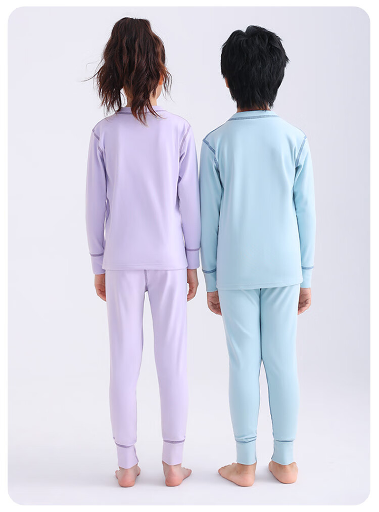 Hodo Children's Thermal Underwear Set Velvet Autumn Long Johns Purple Size 150 2