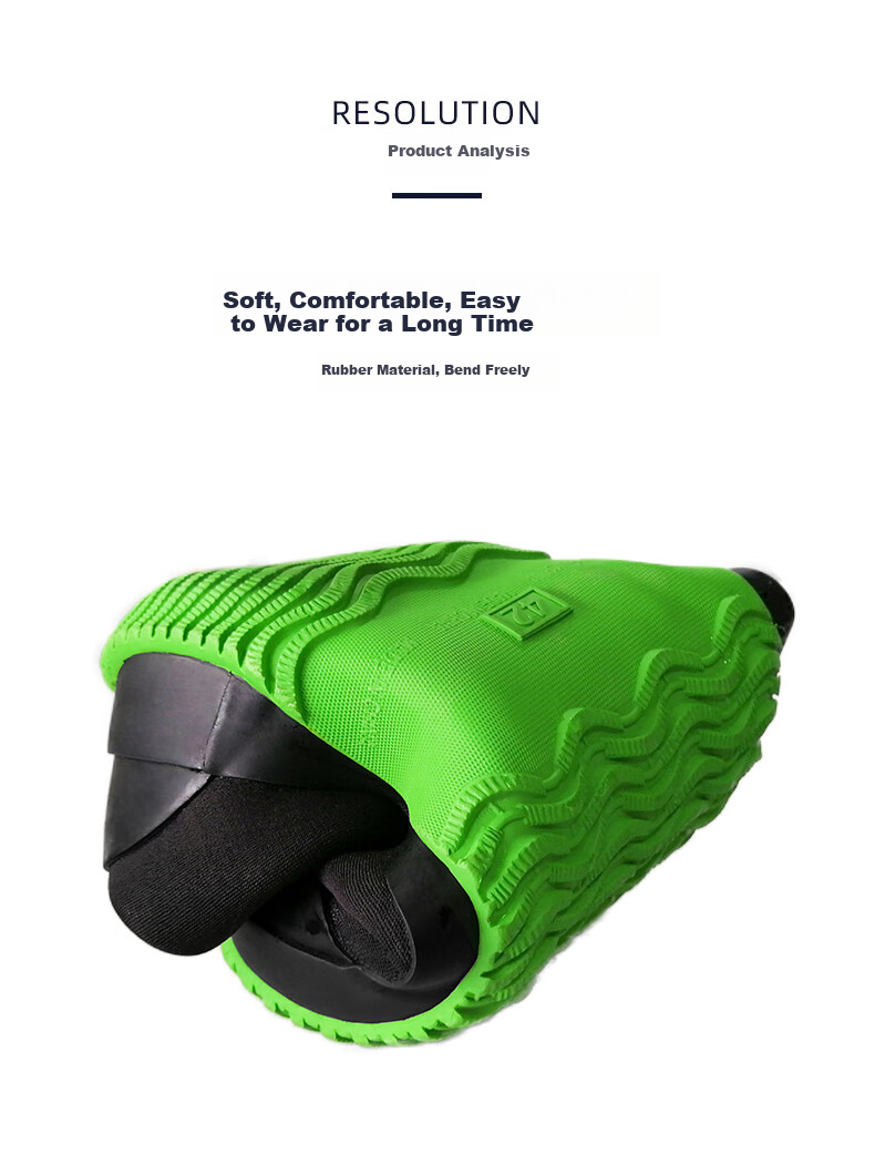 Jolly Walk Water Shoes Rain Boots Low-Top Waterproof Overshoes Rubber Shoes Low-Cut Rain Boots Water Boots for Men And Women, Green, Size 35 2