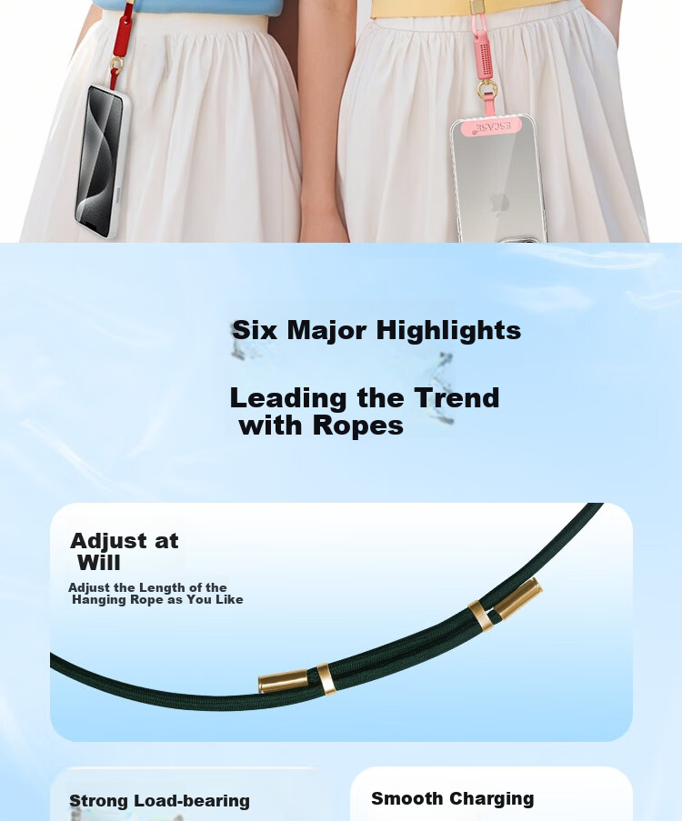 ESCASE [Self-Contained Perfume] Phone Lanyard Neck Strap Crossbody Wrist Strap Adjustable Retractable Anti-Loss Premium Phone Case Suitable for Huawei Mate80 Pro Long Black 2