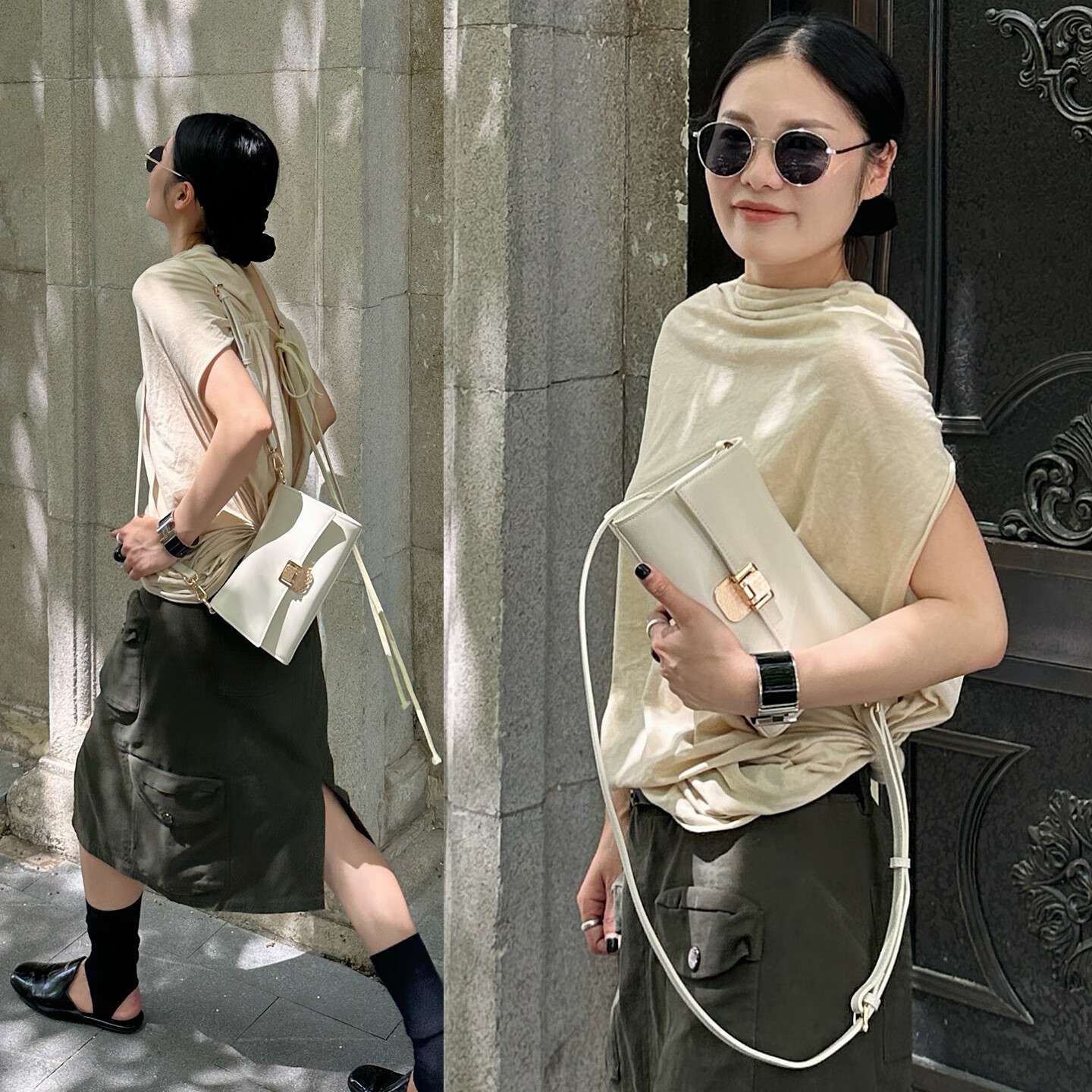 Miaodi 2026 Workplace Underarm Baguette Bag Cowhide Exquisite Niche Light Luxury Shoulder Crossbody Handbag Birthday Gift