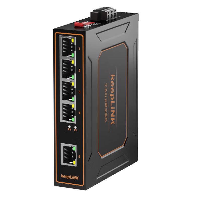 KeepLINK KP-9000-35-5TP Industrial Grade 100Mbps 5-Port PoE Switch DIN Rail Metal Case DC48-58V Input per Unit