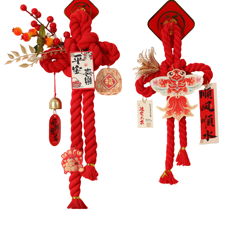 Jiamo Housewarming Door Handle Pendant Swastika Knot Hanging Decoration New Home Arrangement Moving-In Ceremony Supplies