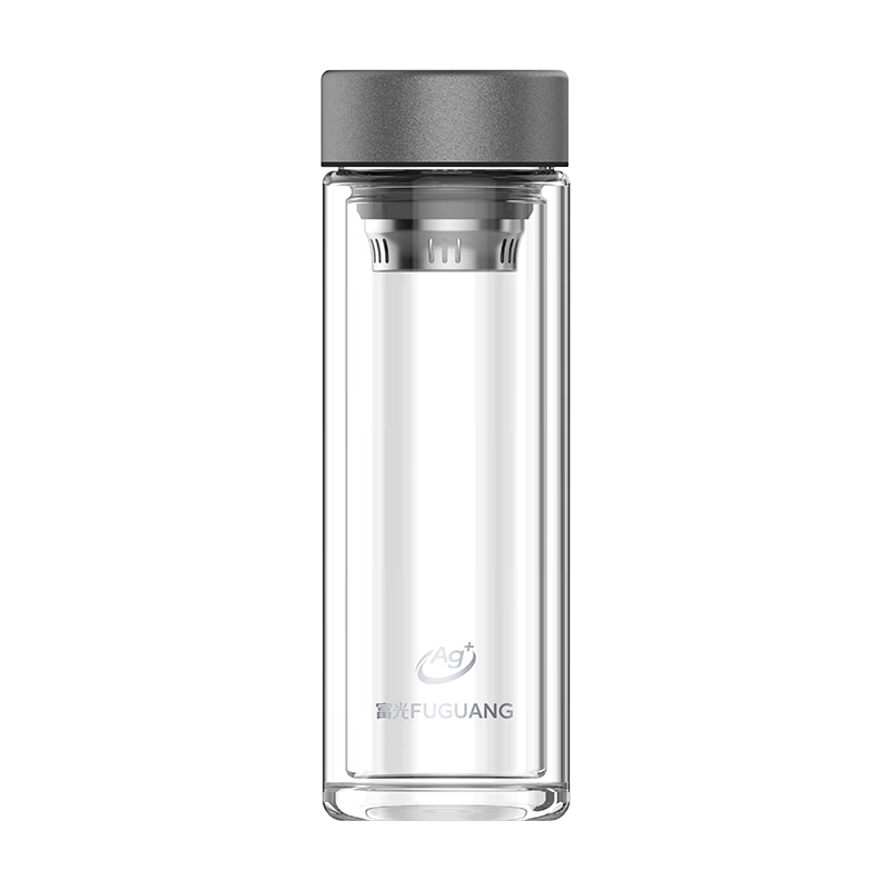Fuguang Glass Pure Titanium Antibacterial Tea Infuser Cup Double-Layer Business Car Travel Water Bottle Men's Gift Box Set
