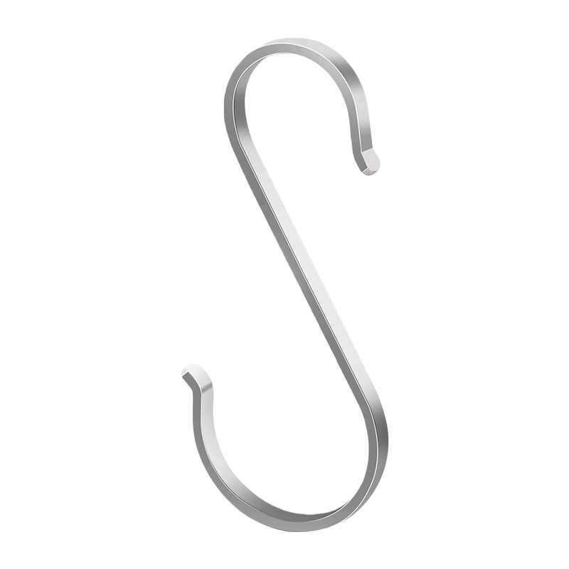 Honglu Extra Thick 304 Stainless Steel S-Shaped Movable Hook Multi-Functional Flat Steel Clip Hook for Kitchen Bathroom Bedroom