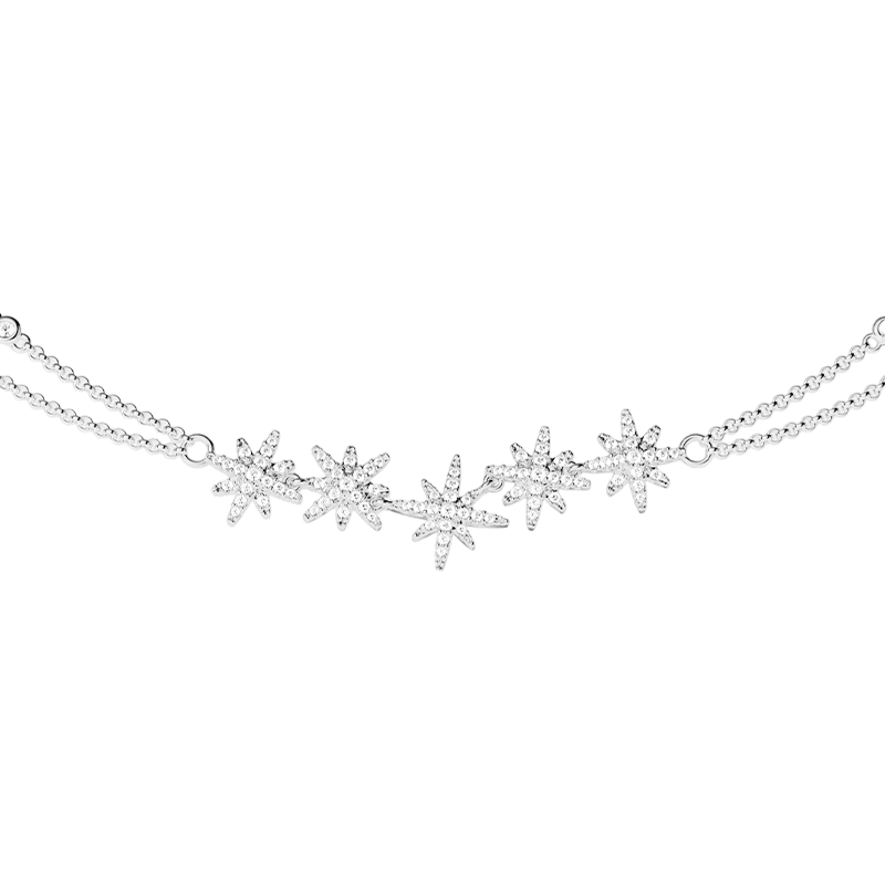 APM Monaco Meteor Double-Strand Chain Necklace Sweater Chain for Women, Luxurious High-End Collarbone Chain, Gift for Girlfriend
