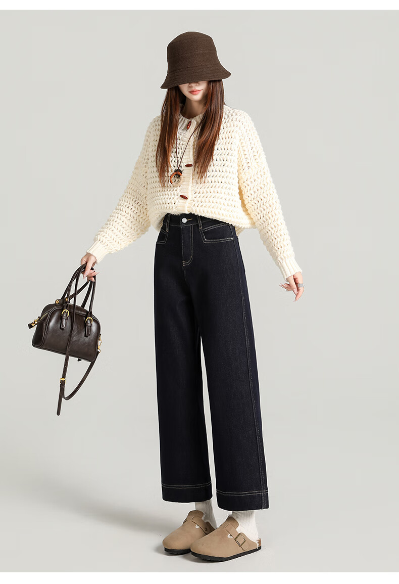 BOPRUIEY Women's Loose Stretch High-Waist Cropped Straight-Leg Jeans 2026 New Spring Autumn Casual Pants 22