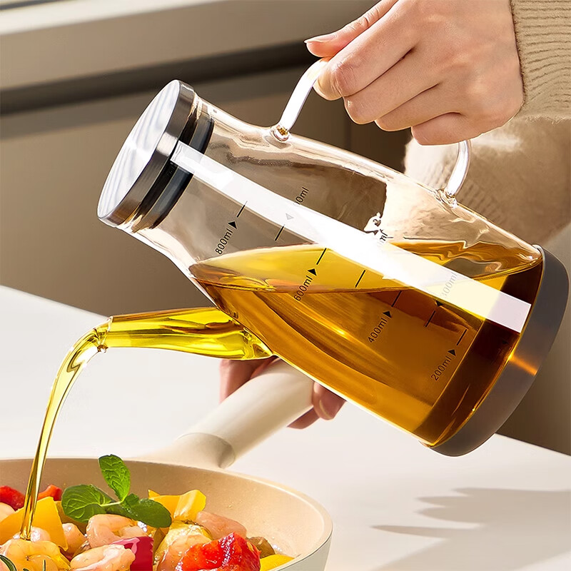 KATEI STORY Japanese Oil Dispenser, Kitchen Household Non-Drip Glass Food-Grade High Borosilicate Eagle Beak Oil Bottle, Soy Sauce Oil Container