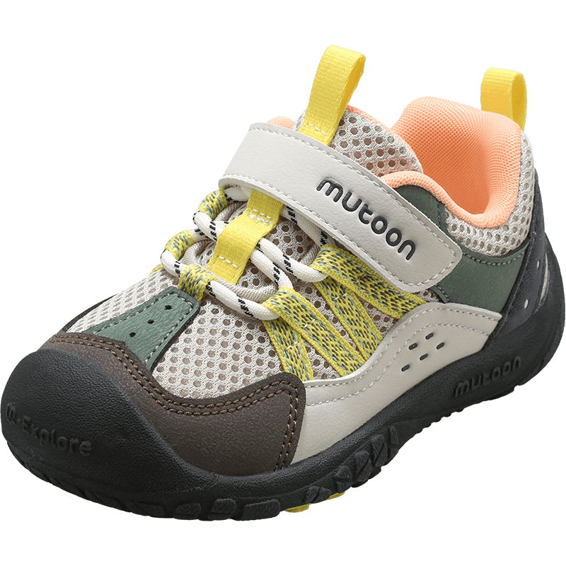 Mutong Girls Outdoor Hiking Shoes Spring 2026 Fashion Sports Shoes Kids Breathable Mesh Boys Shoes Mineral Gray Size 26