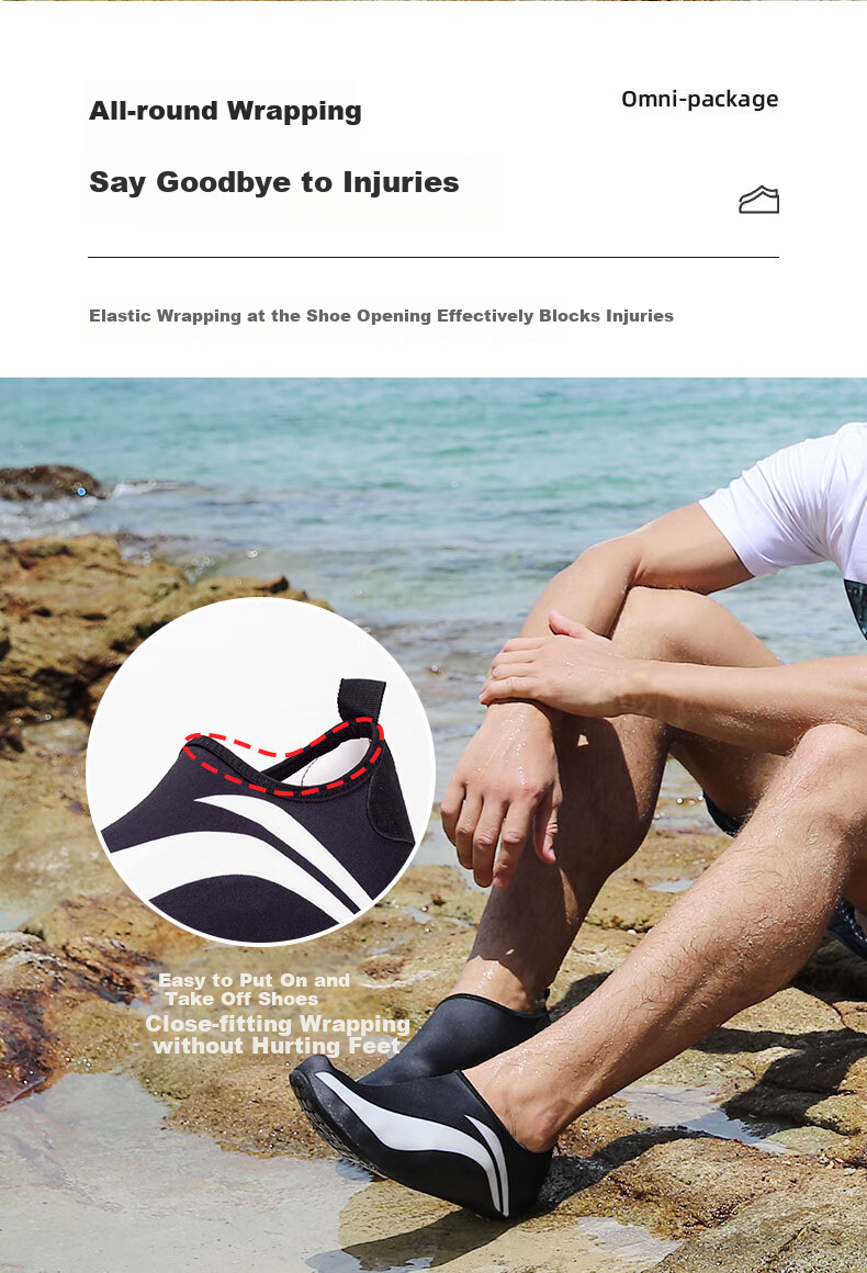 Li-Ning Beach Shoes for Men And Women, Swimming And Rafting Sandals, Non-Slip, Cut-Resistant, Skin-Friendly, Water Park, Beach Combing, Snorkeling, Breathable, Wear-Resistant 5