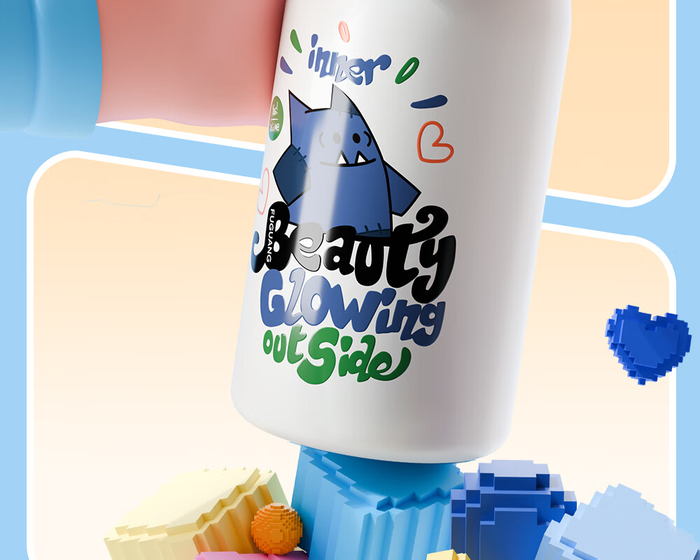 Fuguang Children's Student Insulated Bottle 316L Straw Cup Large Capacity Water Bottle for Boys and Girls 580ml 19