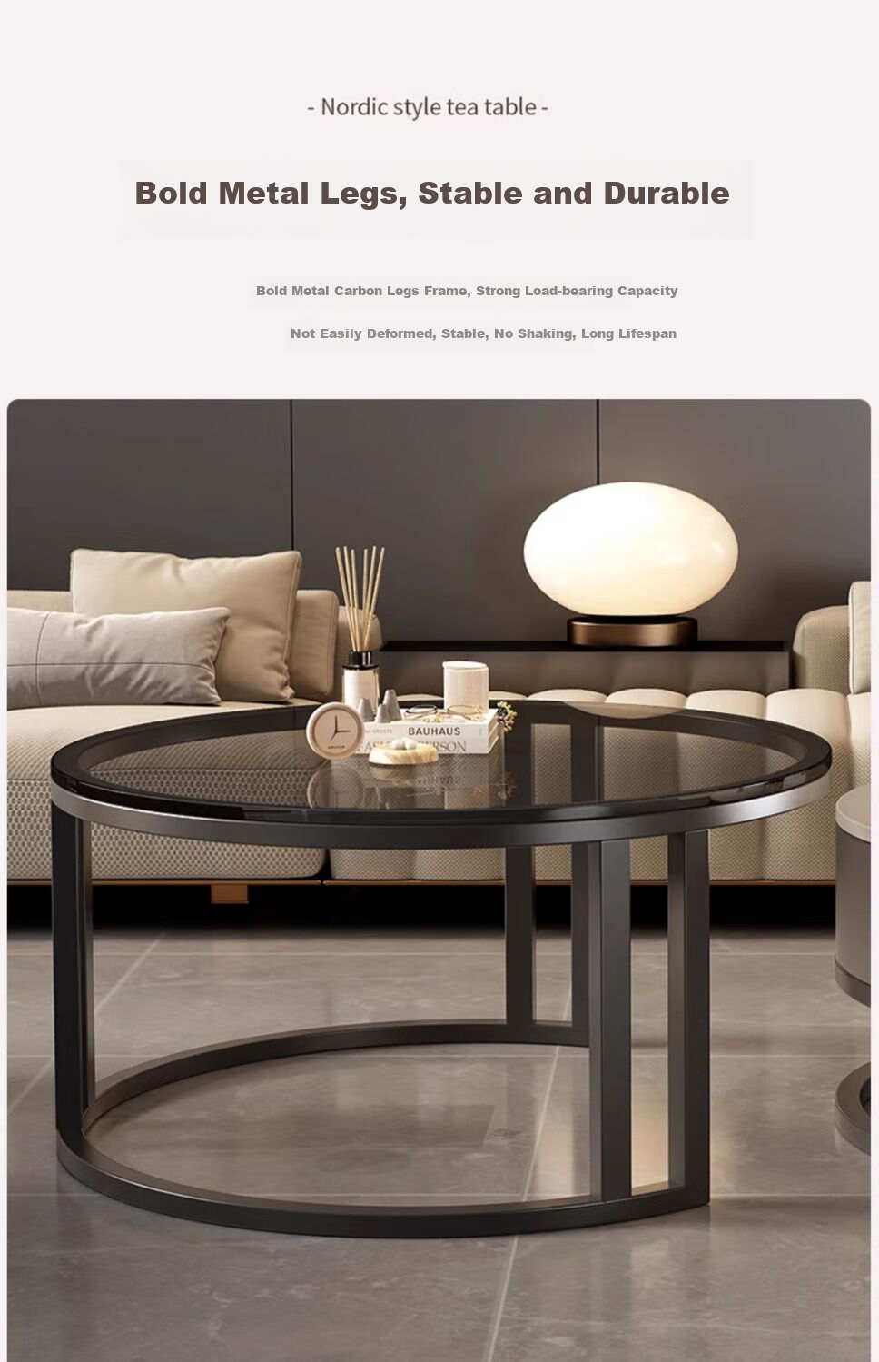 Gupujia Rock Slab Coffee Table, Living Room Modern Minimalist Light Luxury, Small Apartment Reception Tea Table, Sofa Glass Side Table, Balcony Small Corner Table 2