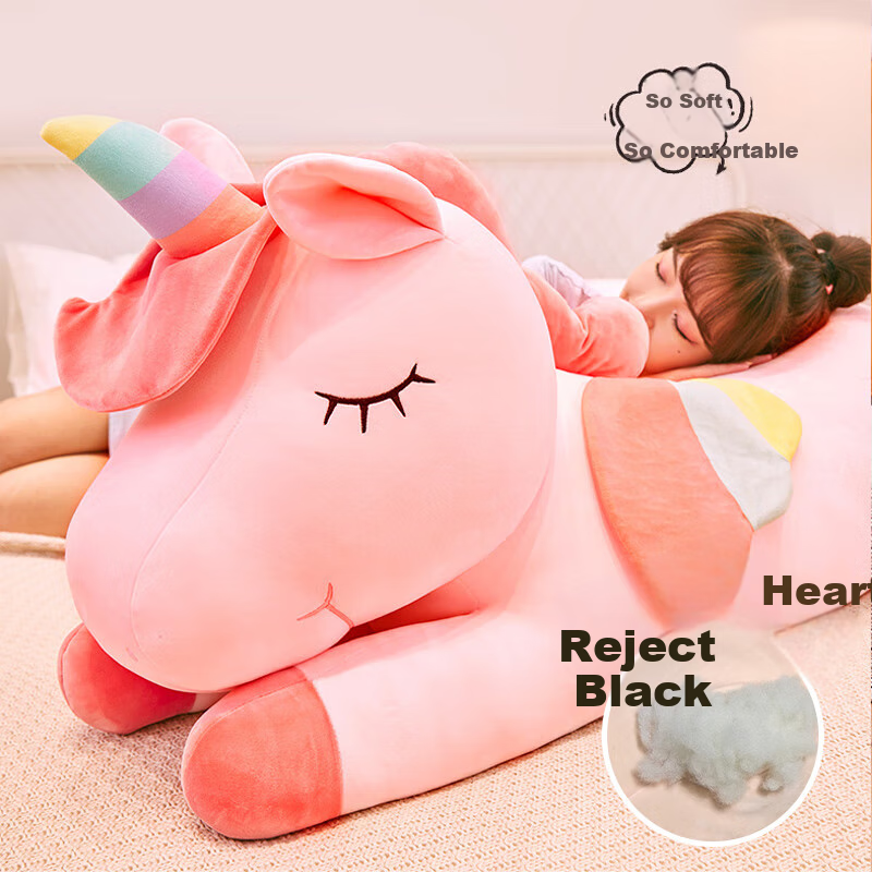 Xiongmaoxiong Unicorn Plush Toy Doll Stuffed Animal for Girls to Sleep with, Large Pillow, Birthday Gift for Wome