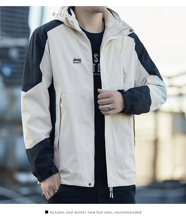 JEEP SPIRIT Men's Outdoor Windproof Jacket Spring Autumn Casual Coat 4