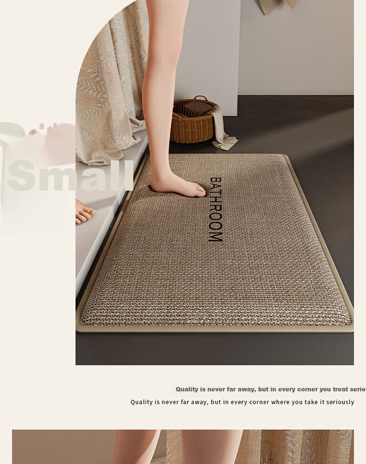 OPPEIN Bathroom Mat, Thickened Sponge Bath Mat, Absorbent Non-Slip Foot Pad, Toilet Carpet, Linen Washroom Doormat 19