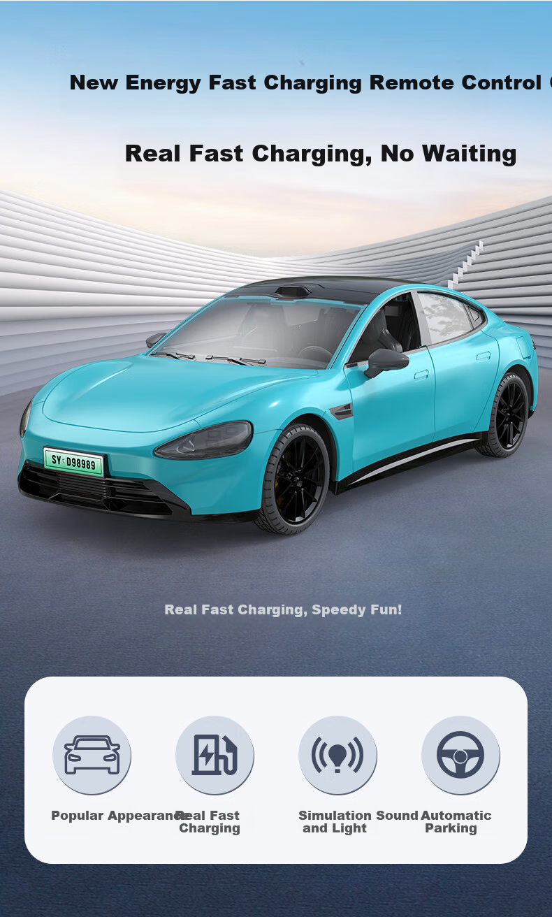 Shuangying Audi Official Authorized New Energy Remote Control Car Toy, Racing Car with Fast Charging Station, Electric Vehicle, Children's Birthday Gift 2