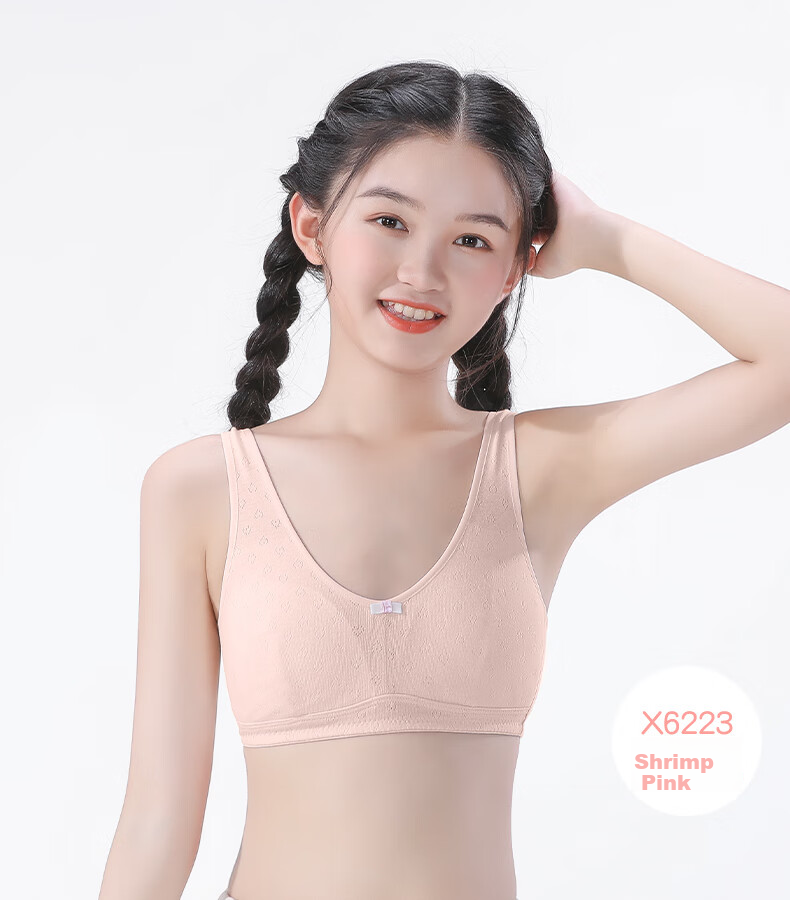 Ailier & ouluola Girls' Underwear for Middle School Students Ages 12-16, Teenage Girls' Pure Cotton High School Bra, Puberty Development Stage, Size 85B 12