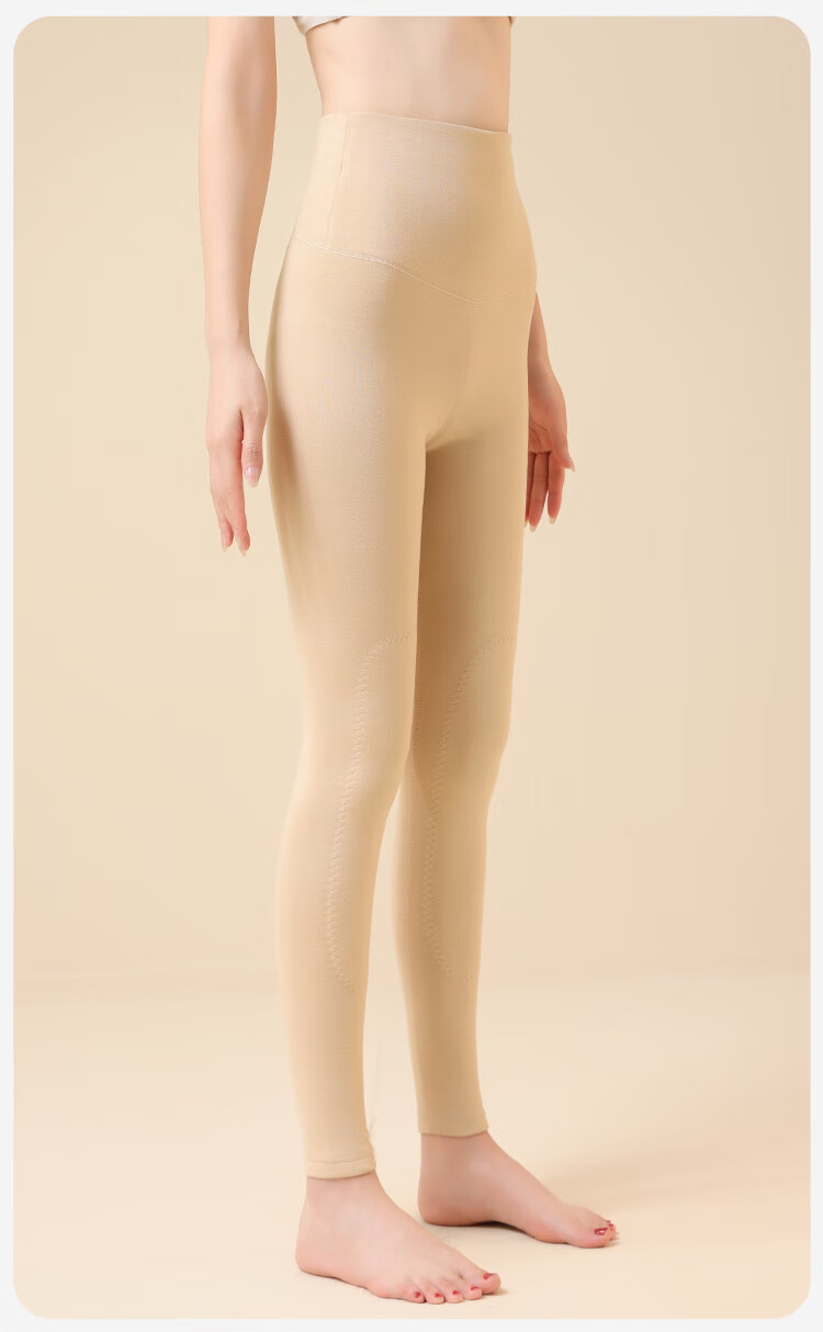 MiiOW [Stomach and Knee Protection] German Velvet High-Waist Thermal Pants for Women with Cashmere and Silk, Fleece-Lined Thickened Autumn Leggings 3XL 14