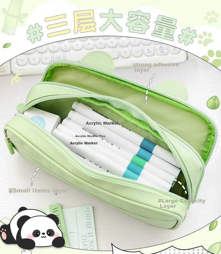Kabaxiong Cute Bunny Ear Pencil Case with High Aesthetic Value, Large Capacity Stationery Pencil Box for Boys in Elementary, Middle School Students, Space Travel Theme 7