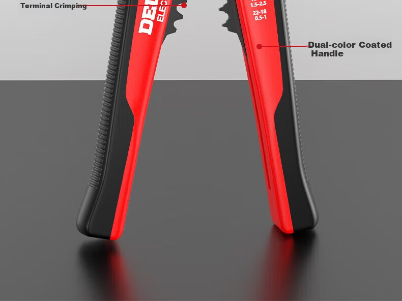 DELIXI ELECTRIC Multifunctional Wire Stripper, Automatic Wire Puller, Terminal Crimping Pliers, Fiber Optic Cable Stripper, Cable Pe 8