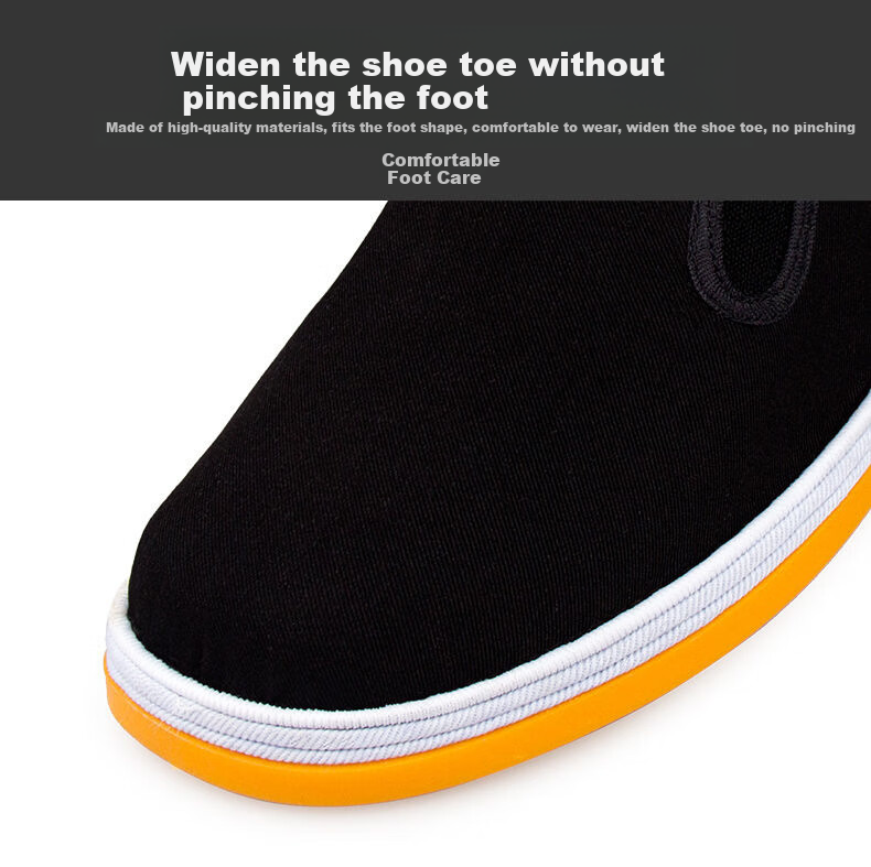 Laobaojia Old Beijing Cloth Shoes, Handmade Work Safety Shoes, Cowhide Sole Durable Wear-Resistant Flat Shoes, Unisex Style, Size 40 8