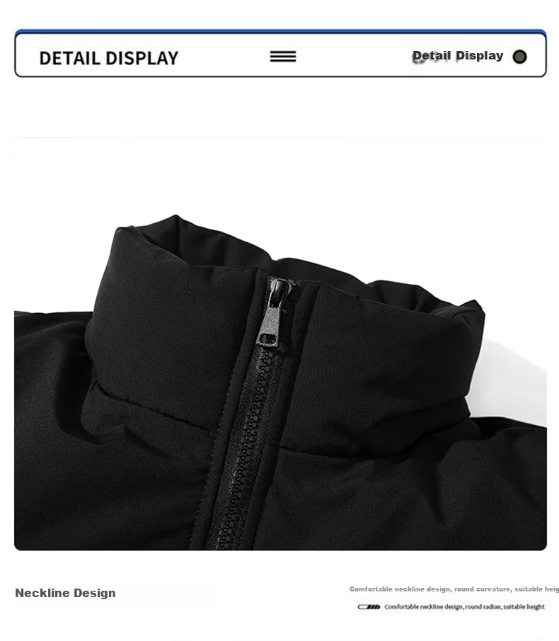 NASA MARVEL Cotton Jacket for Men, Winter Coat, Thickened Trendy PU Leather Brand Cotton Coat, Couple's Stand-Collar Warm Outerwear, Black, 2XL 5