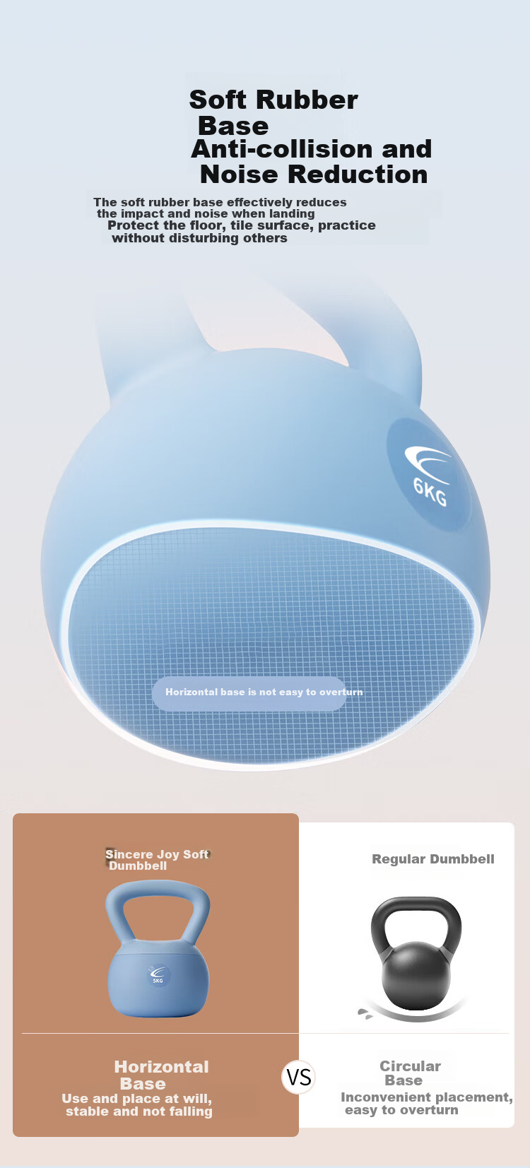 Chengyue Soft Kettlebell, for Men And Women, Fitness Swinging Dumbbell, Exercise Equipment, Training, 10KG, Sky Blue, CY-556 6