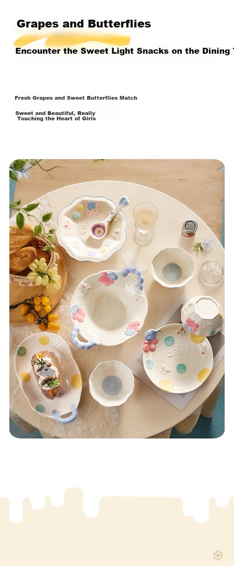 Mose Ceramic Bowl And Plate Set, New Stylish Home Use Tableware, Cute Plates for Housewarming And Wedding, 12-Piece Dinnerware Set 1