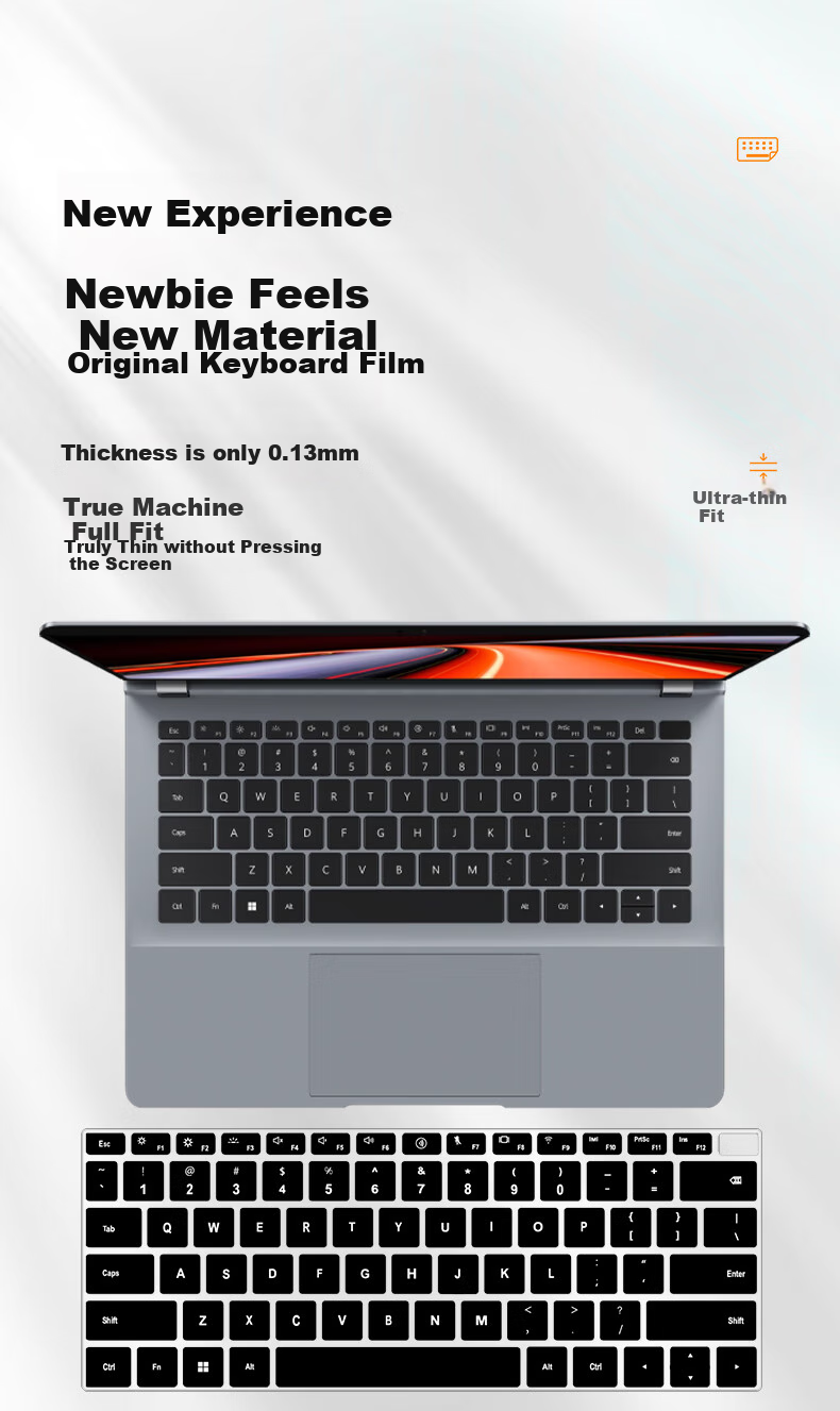 Jiasu Huawei Matebook GT14 Black Keyboard Protector, Anti-Blue Light Tempered Glass Film, Laptop Protective Glass Screen Cover Set, One Complete Kit for Convenience 1