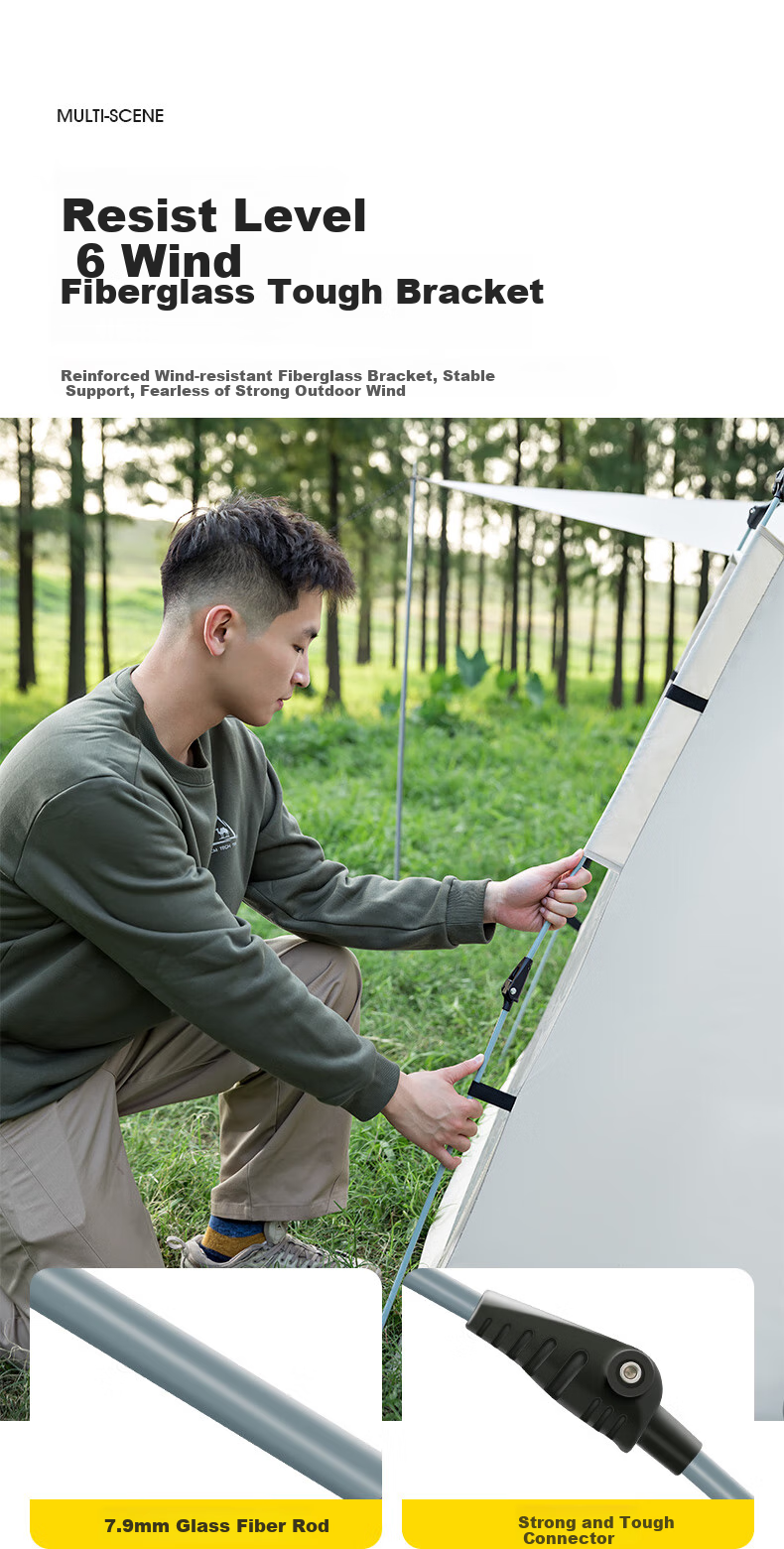 CAMEL X Outdoor Hexagonal Automatic Canopy Tent, Portable Park Camping Overnight Tent 13