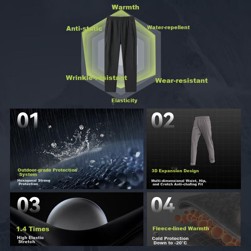 JD Original Water-Resistant Sports Pants, Spring New Style Straight-Leg Outdoor Wear-Resistant Running Casual Pants for Men, Charcoal Gray XL