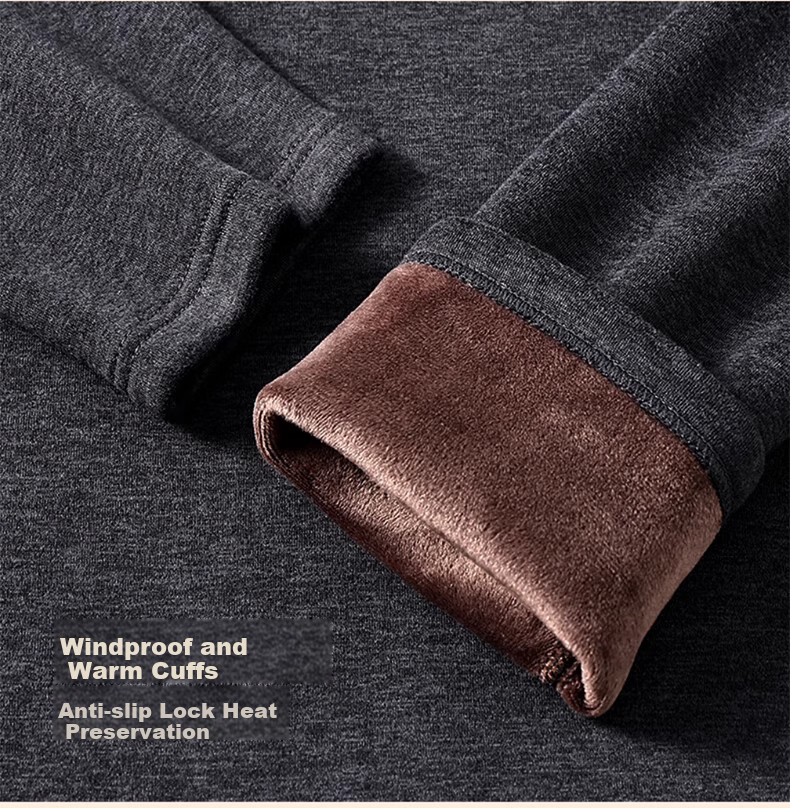 LangSha Thermal Underwear for Men, New Autumn And Winter 2026 Collection, Warm Fleece-Lined Thickened 7A Antibacterial German Fleece Heating Autumn Top And Pants for Me 14