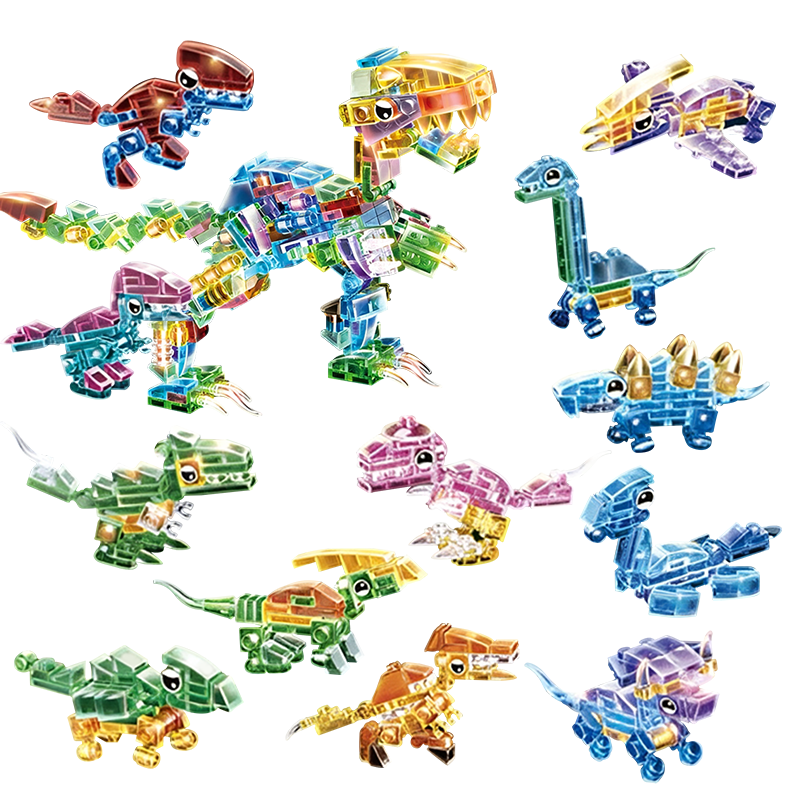 Bailishuang Dinosaur 12-In Building Blocks Toy for Ages 6-9, Small Particle Building Blocks, Assembly Ornaments, Birthday Gift
