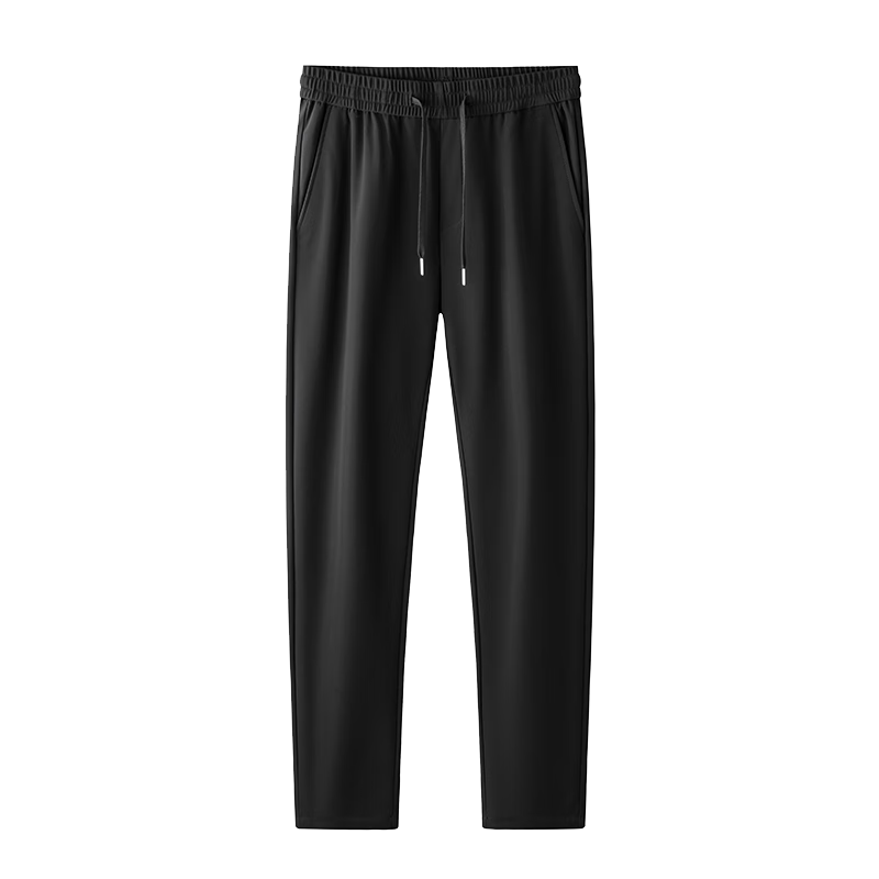 ROMON Men's Non-Iron Business Dress Pants Casual Stretch Straight-Leg Dad Pants Black Regular 2XL