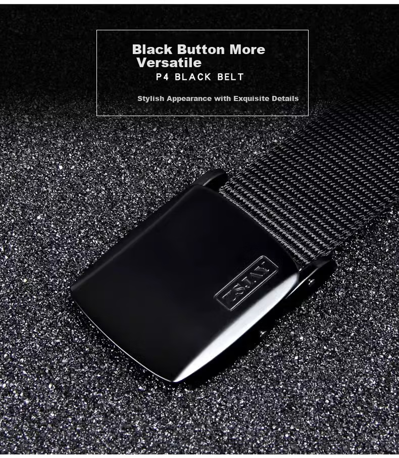 Zhanshuniao P4 (High-End) Automatic Buckle Canvas Belt Nylon Belt for Men, Casual Cargo Pants Woven Belt, Trendy Gift 5