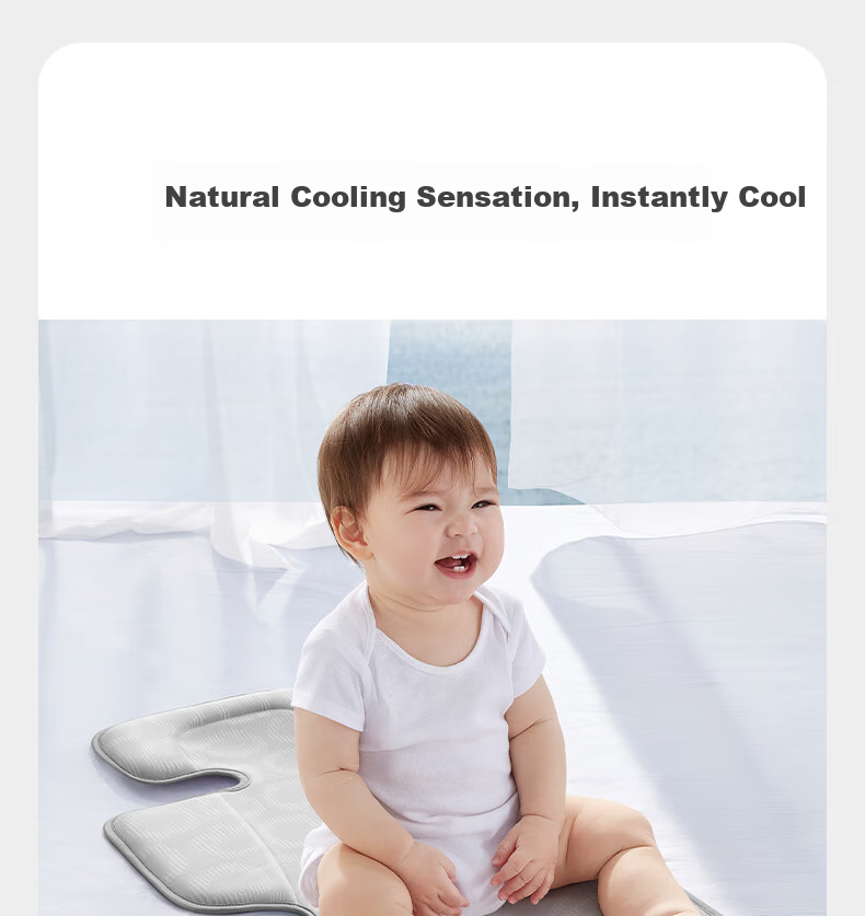 Babycare Breathable Cooling Mat for Baby Stroller, Divided Support Natural Antibacterial Mat 39×72CM 3