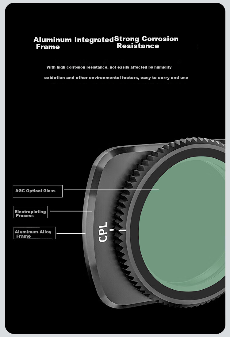 Yingshijiang Pocket 3 Filter Magnetic Quick-Release Adjustable ND Neutral Density Filter Set, 1/4 Black Soft CPL Polarizing Starlight, Pocket Camera Lens Accessories, Teleconverter 8