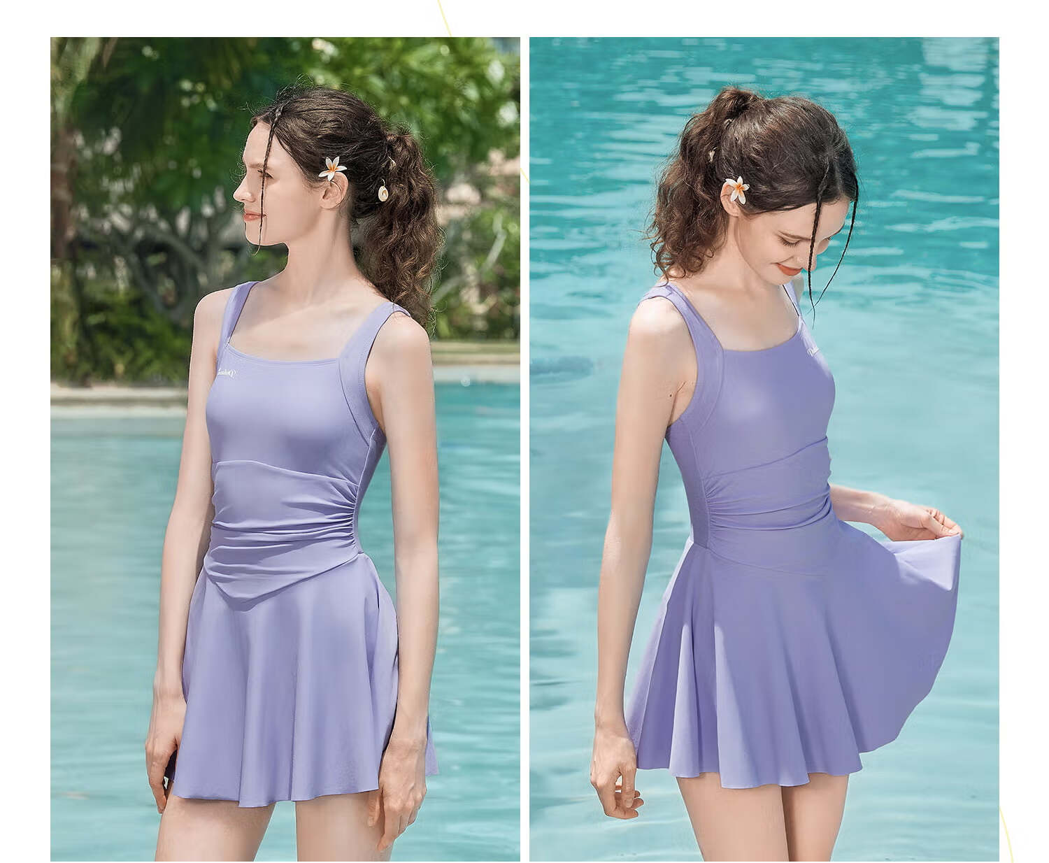 PULASSI Women's One-Piece Skirted Slimming Swimsuit for Hot Springs 2026 New Resort Swimwear JD Self-Operated 9