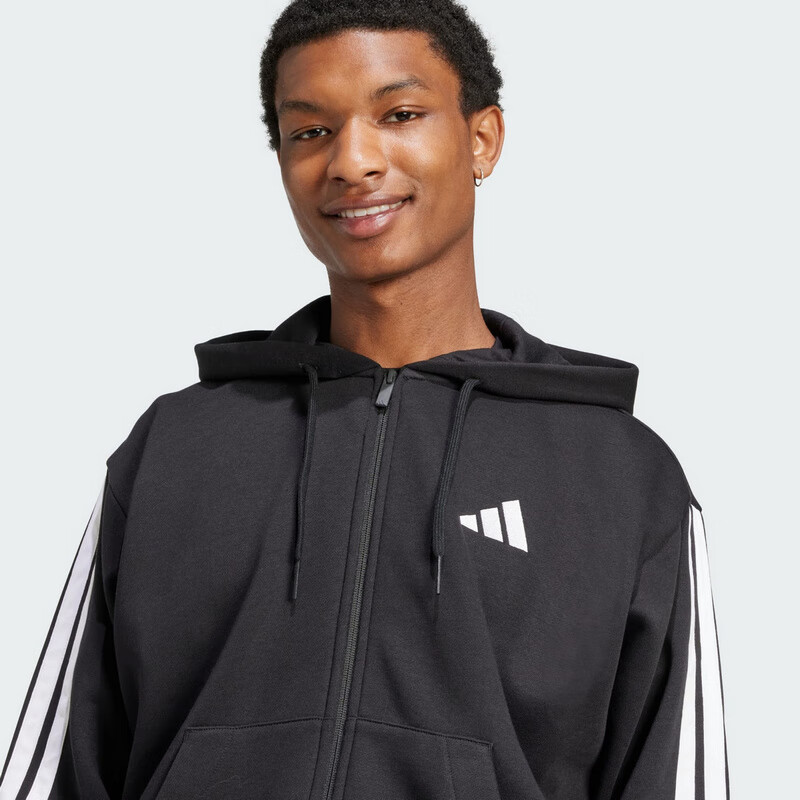 Adidas Men's Sports Style M 3S FL FZ HD Knit Jacket JD1870 Black M 5