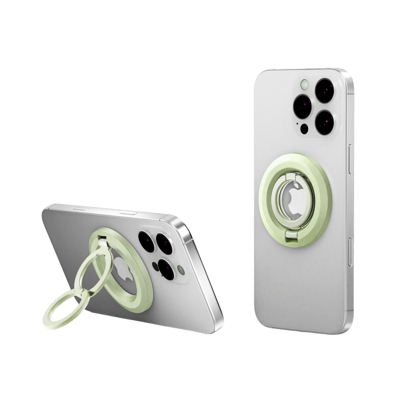 BZBC Dual-Ring Magnetic Car Mount Phone Holder Double-Sided Magnetic MagSafe 360° Rotating Ring Grip Adhesive Fixator
