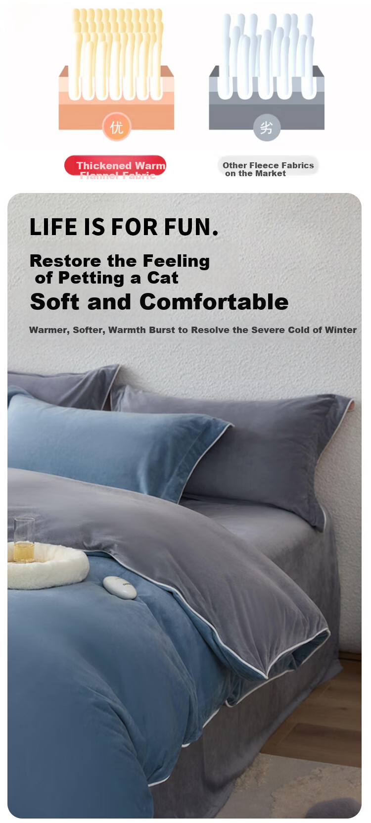 MINISO German Velvet Milk Velvet Four-Piece Bedding Set, Thickened Bed Sheet And Duvet Cover, 200x230cm, for 1.5/1.8 Meter Bed 3