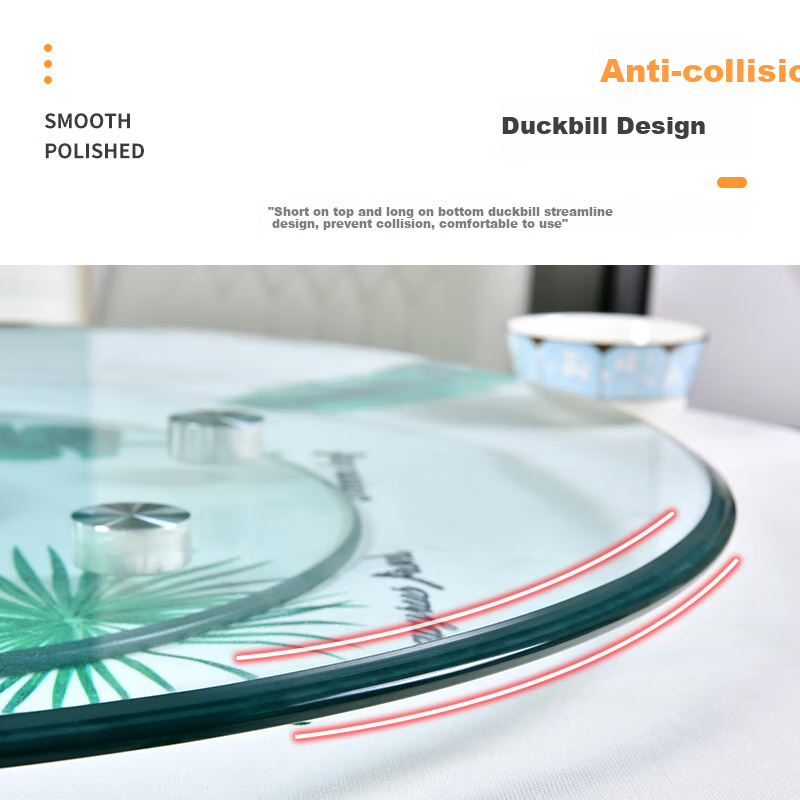 Zhuobo Dining Table Turntable Tempered Glass Rotating Round Table Base Desktop Lazy Susan BZP2 with Six Auxiliary Wheels 88cm 9