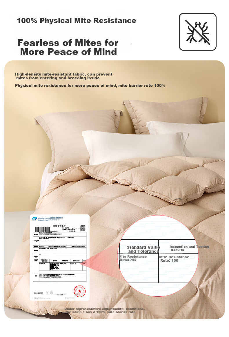 LOVO Luolai Home Textiles, 95% White Goose Down Duvet, 1150g Filling, 220*240cm, White 5