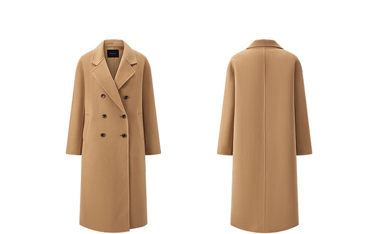 Peacebird Women's Woolen Double-Sided Coat Master Selection Series Winter Outerwear Elegant Beige L 16