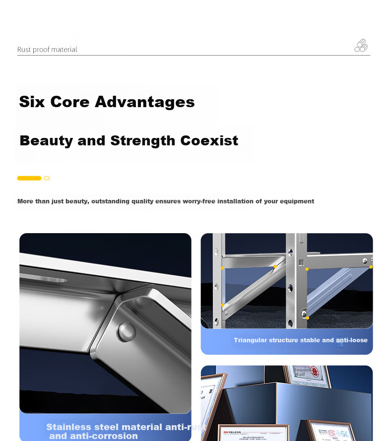 Dongpuli 2-3P Air Conditioner Bracket, Thickened 304 Stainless Steel Outdoor Unit Support, Reinforced Exterior Frame, Air Conditioner Hanger, Suitable for Midea, Gree, Haier, TCL, Panasonic, Chigo, Xiaomi, Hisense 7
